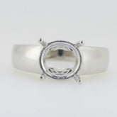 Men's Sterling Silver Semi Mount Ring Setting Round RD 10x10mm - Syzjewelry